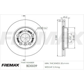 Comprar Disco de freno de FREMAX BD-0039 a bajo precio de 83,33 €