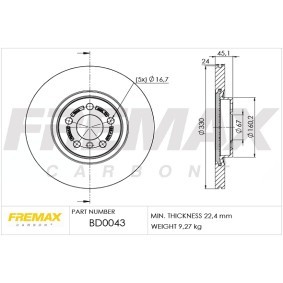 Comprar Disco de freno de FREMAX BD-0043 a bajo precio de 136,52 €