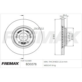 Acquista Disco freno da FREMAX BD-0578 a buon mercato per soli 70,26 €
