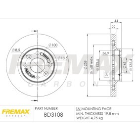 Comprar Disco de freno de FREMAX BD-3108 a bajo precio de 81,17 €