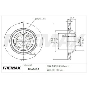 Comprar Disco de freno de FREMAX BD-3344 a bajo precio de 72,41 €
