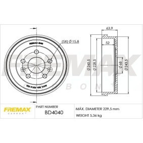 Comprar Tambor de freno de FREMAX BD-4040 a bajo precio de 74,67 €