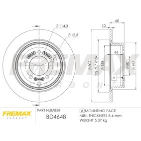 Comprar Disco de freno de FREMAX BD-4648 a bajo precio de 104,86 €