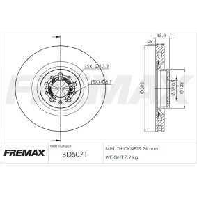 Comprar Disco de freno de FREMAX BD-5071 a bajo precio de 108,37 €