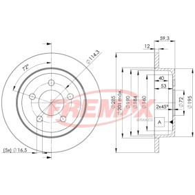 Comprar Disco de freno de FREMAX BD-5122 a bajo precio de 88,12 €