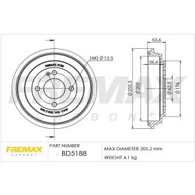 Bremstrommel für HYUNDAI von FREMAX