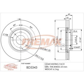 Comprar Disco de freno de FREMAX BD-5343 a bajo precio de 80,31 €