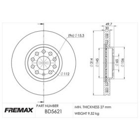 Bremsscheibe BD-5621 für SKODA