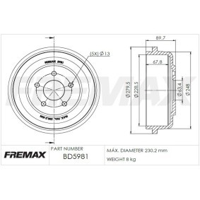 Comprar Tambor de freno de FREMAX BD-5981 a bajo precio de 57,36 €