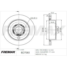 Acquista Disco freno da FREMAX BD-7085 a buon mercato per soli 77,31 €