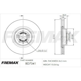 Comprar Disco de freno de FREMAX BD-7341 a bajo precio de 87,05 €