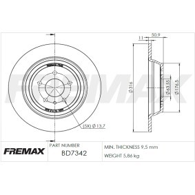 Comprar Disco de freno de FREMAX BD-7342 a bajo precio de 102,67 €