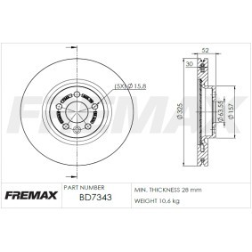 Comprar Disco de freno de FREMAX BD-7343 a bajo precio de 74,83 €