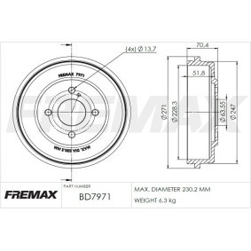 Comprar Tambor de freno de FREMAX BD-7971 a bajo precio de 81,11 €