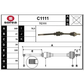 Comprar Árbol de transmisión de SNRA C1111 a bajo precio de 81,54 €
