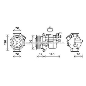 Klimakompressor CTK065 für AVEO Stufenheck (T300) für 503,08 CHF