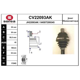Acquista Kit giunti semiasse da EAI CV22093AK a buon mercato per soli 70,10 €