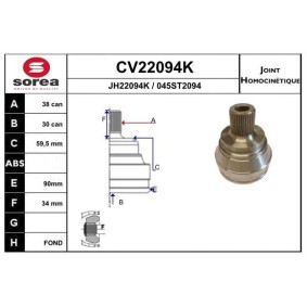 Acquista Kit giunti semiasse da EAI CV22094K a buon mercato per soli 54,64 €