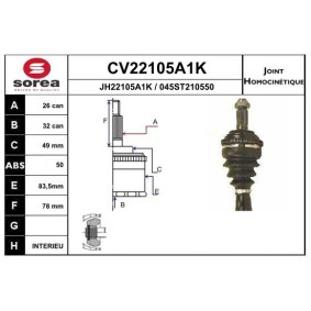 Acquista Kit giunti semiasse da EAI CV22105A1K a buon mercato per soli 66,01 €