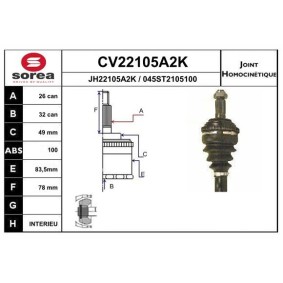 Acquista Kit giunti semiasse da EAI CV22105A2K a buon mercato per soli 66,01 €