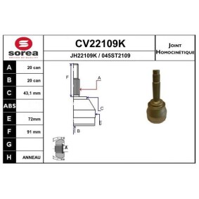 Acquista Kit giunti semiasse da EAI CV22109K a buon mercato per soli 63,13 €
