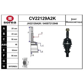 Acquista Kit giunti semiasse da EAI CV22129A2K a buon mercato per soli 51,45 €