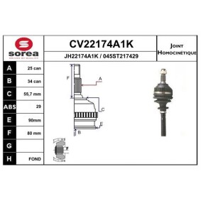 Acquista Kit giunti semiasse da EAI CV22174A1K a buon mercato per soli 58,51 €