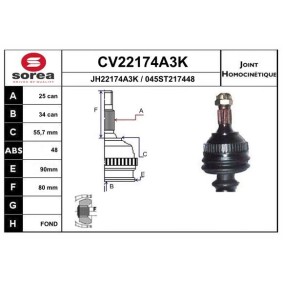 Acquista Kit giunti semiasse da EAI CV22174A3K a buon mercato per soli 59,07 €
