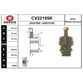Gelenksatz, Antriebswelle CV22195K