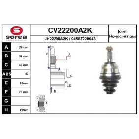 Acquista Kit giunti semiasse da EAI CV22200A2K a buon mercato per soli 62,74 €