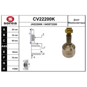 Acquista Kit giunti semiasse da EAI CV22200K a buon mercato per soli 70,64 €