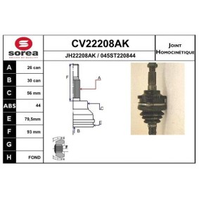Acquista Kit giunti semiasse da EAI CV22208AK a buon mercato per soli 77,11 €