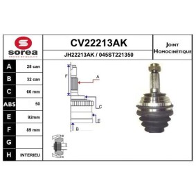 Acquista Kit giunti semiasse da EAI CV22213AK a buon mercato per soli 61,39 €