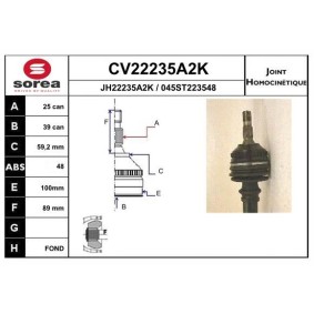 Acquista Kit giunti semiasse da EAI CV22235A2K a buon mercato per soli 65,57 €