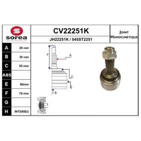 Acquista Kit giunti semiasse da EAI CV22251K a buon mercato per soli 48,19 €