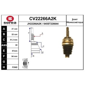 Gelenksatz, Antriebswelle CV22266A2K von EAI günstig für 52,80 € online kaufen