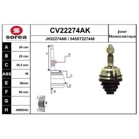 Acquista Kit giunti semiasse da EAI CV22274AK a buon mercato per soli 58,69 €