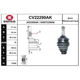 Acquista Kit giunti semiasse da EAI CV22290AK a buon mercato per soli 50,61 €