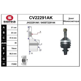 Acquista Kit giunti semiasse da EAI CV22291AK a buon mercato per soli 50,93 €