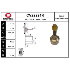 Acquista Kit giunti semiasse da EAI CV22291K a buon mercato per soli 49,57 €