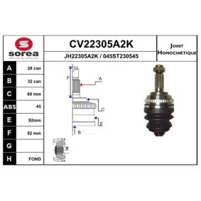Acquista Kit giunti semiasse da EAI CV22305A2K a buon mercato per soli 70,10 €