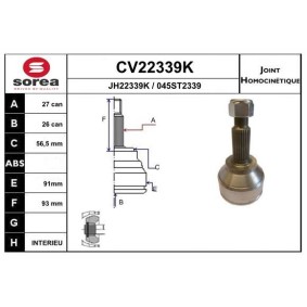 Gelenksatz, Antriebswelle CV22339K