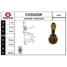 Acquista Kit giunti semiasse da EAI CV22425K a buon mercato per soli 63,13 €