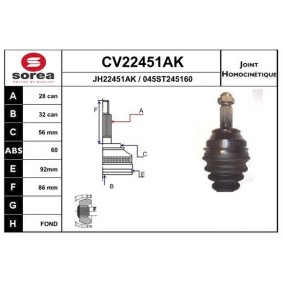 Acquista Kit giunti semiasse da EAI CV22451AK a buon mercato per soli 61,39 €