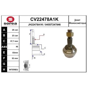 Gelenksatz, Antriebswelle CV22478A1K