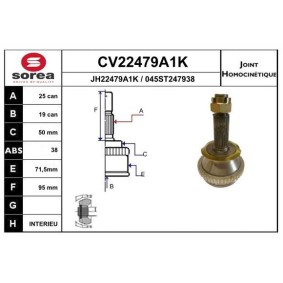 Compre Jogo de apoios, veio de transmissão da EAI CV22479A1K a um preço baixo por 47,16 €