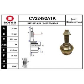 Acquista Kit giunti semiasse da EAI CV22492A1K a buon mercato per soli 56,83 €