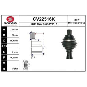 Acquista Kit giunti semiasse da EAI CV22516K a buon mercato per soli 53,81 €