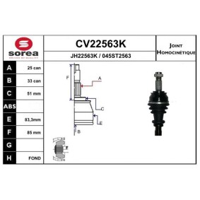 Comprar Juego de articulación, árbol de transmisión de EAI CV22563K a bajo precio de 55,25 €