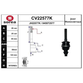 Acquista Kit giunti semiasse da EAI CV22577K a buon mercato per soli 50,97 €